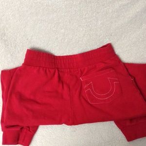 Red True Religion sweat pants